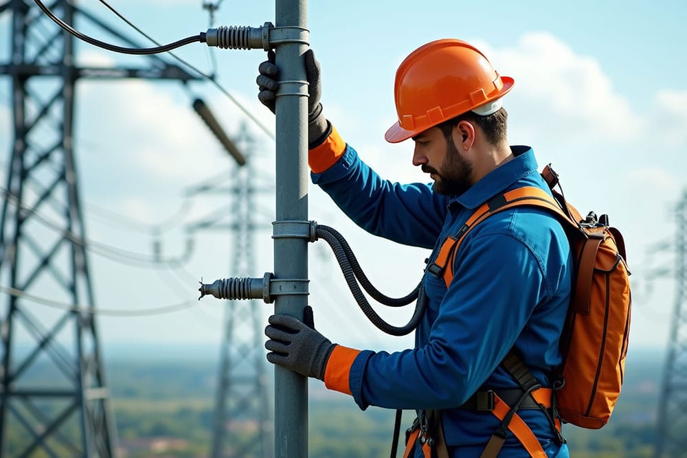 Employee working safely in the sun
